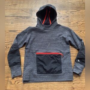 Boys All in Motion Hoodie Size M (8) | Gray Performance Pullover w/ Zip Pocket